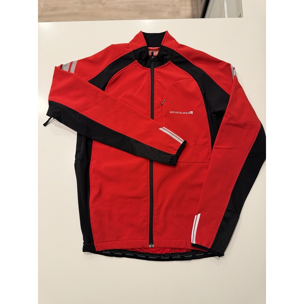 Endura Windchill Jacket II E9065 Cycling Windproof Red Black Mens L Pre-Owned